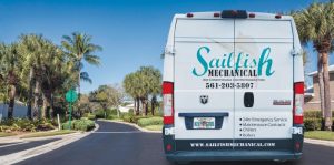 sailfish mechanical van riving in neighborhood